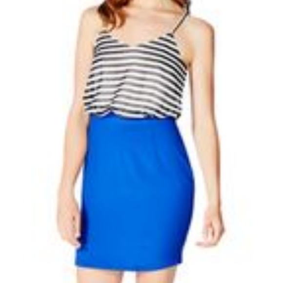 JusFab/Double Zero Stripe Blouson Dress- Size S - Picture 2 of 8